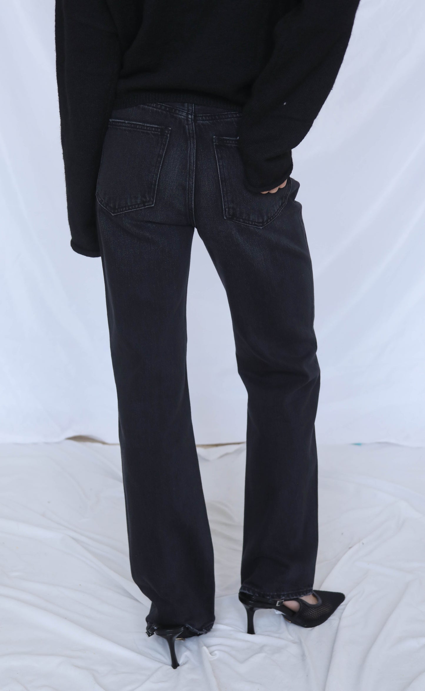 pistola: cassie super high rise straight jeans - stormy