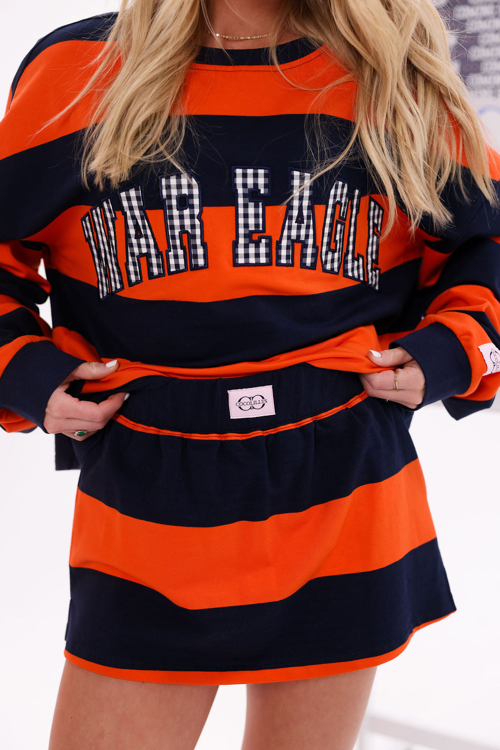 Oversized War Eagle Tee - Auburn Stripe
