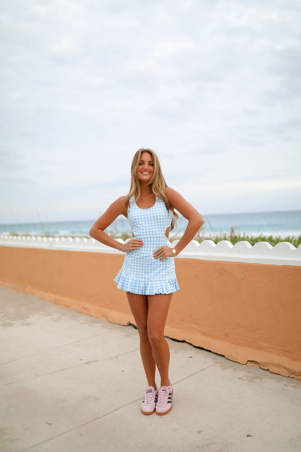 Meg Athletic Dress - Blue Gingham