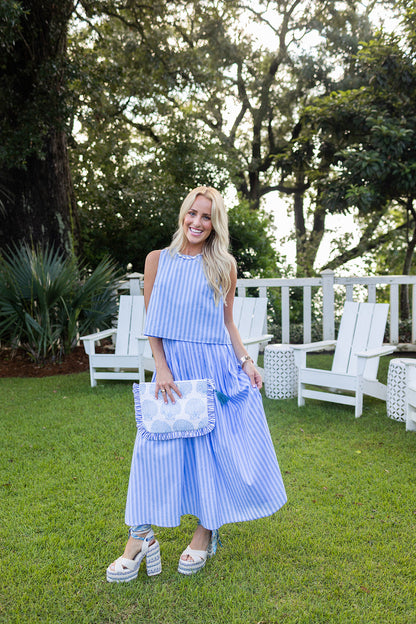 Shell Ruffle Clutch