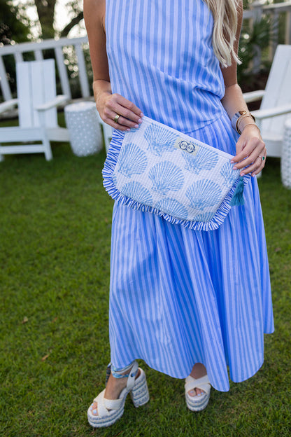Shell Ruffle Clutch
