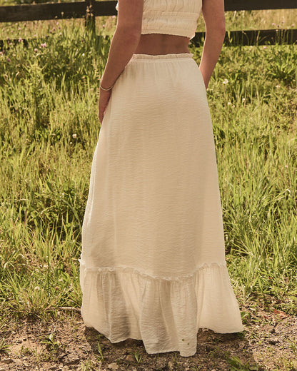 Boheme Dune Ruffle Trim Maxi Skirt