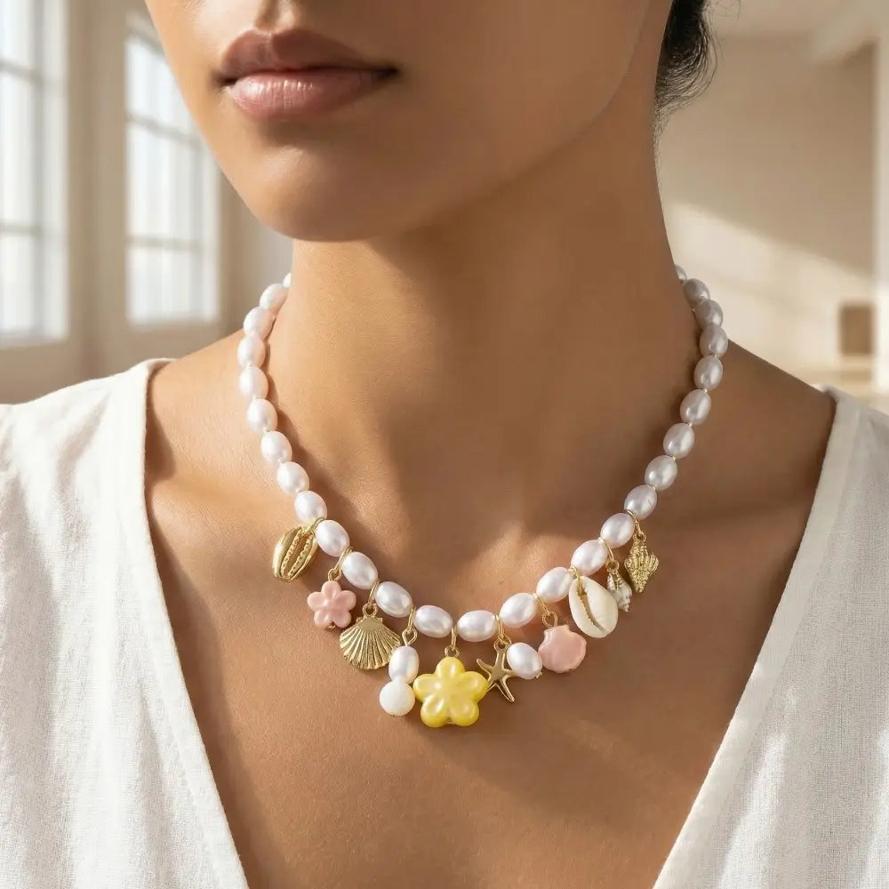 Mixed Sea Life Charm Necklace