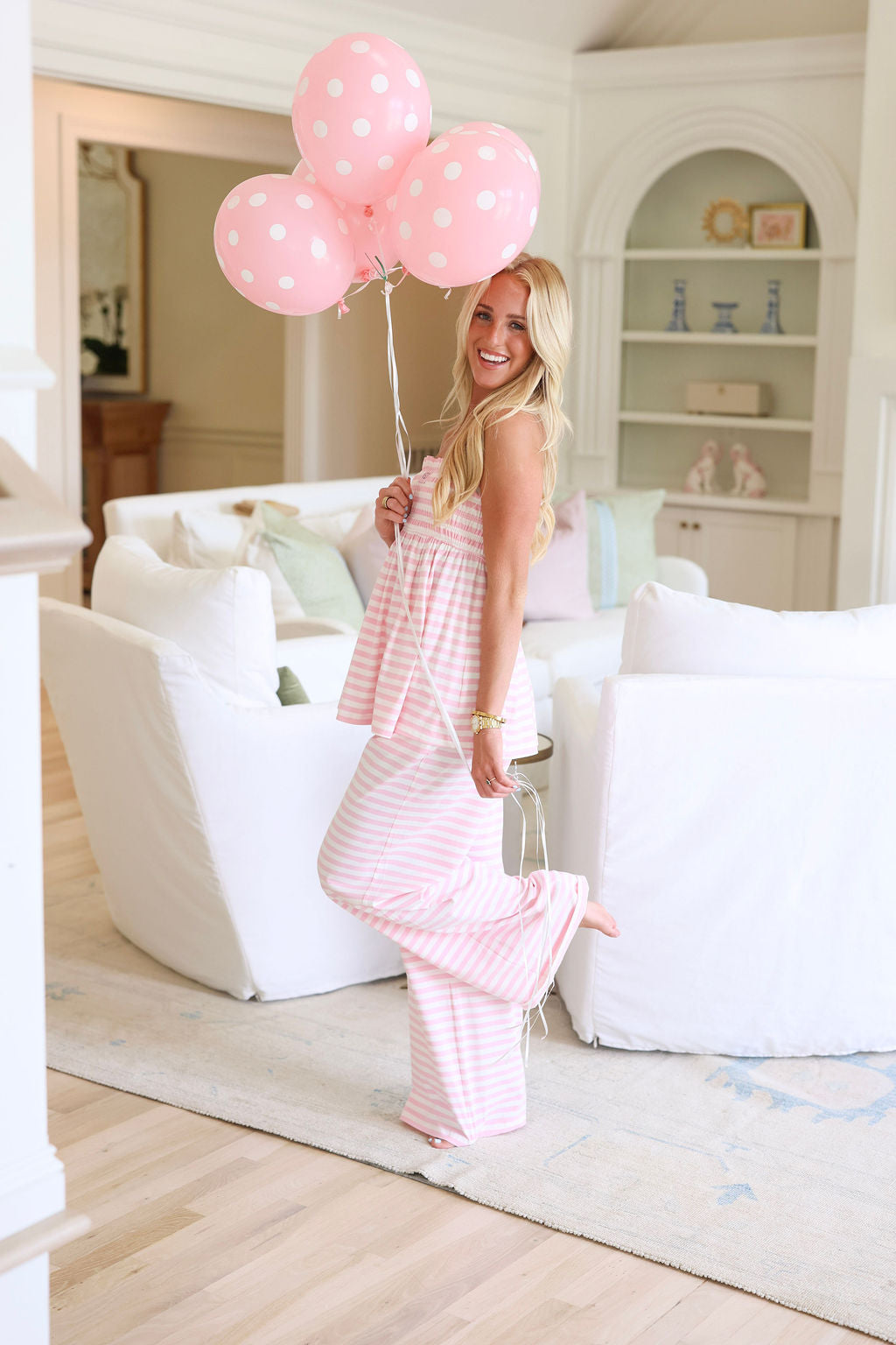 Stripe Boardwalk Smocked Top - Bubblegum Kiss