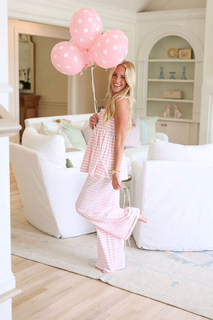 Stripe Boardwalk Smocked Top - Bubblegum Kiss