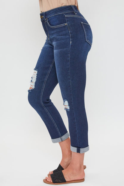 Women's Petite High Rise Vintage Slim Straight Cuff Jean