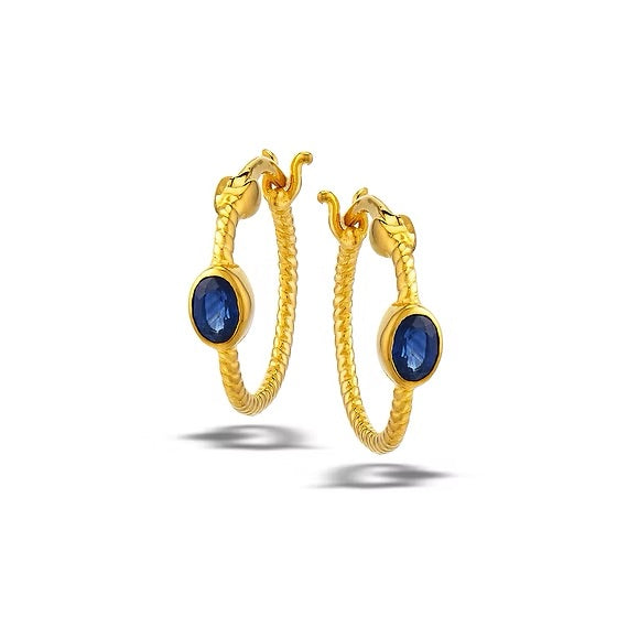 Sapphire Braided Hoops