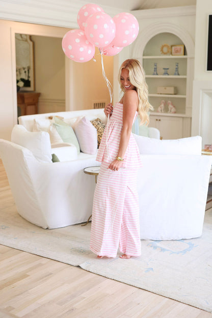 Stripe Boardwalk Smocked Top - Bubblegum Kiss