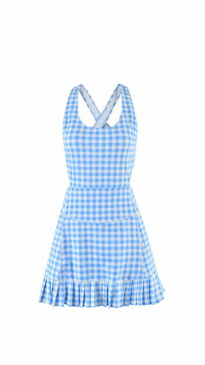 Meg Athletic Dress - Blue Gingham