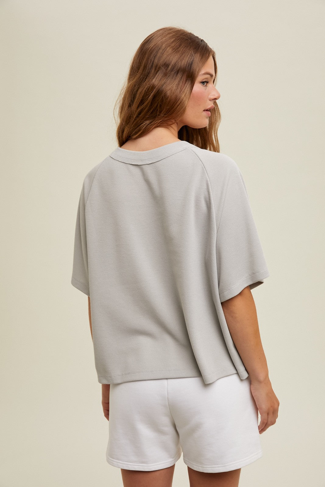 Easy-Going Boxy Waffle Knit Top