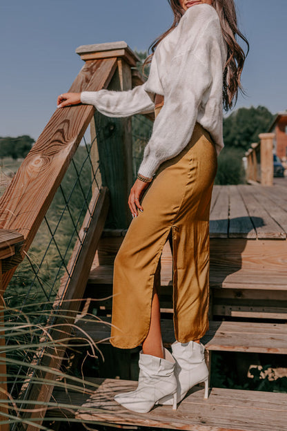 Balcony Brunch Satin Skirt