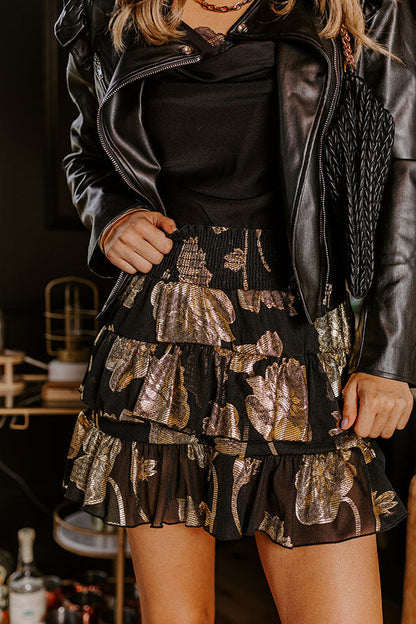 Feeling Glam High Waist Floral Mini Skirt