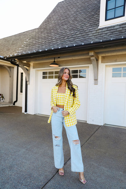 Tweed Jacket - Yellow Plaid