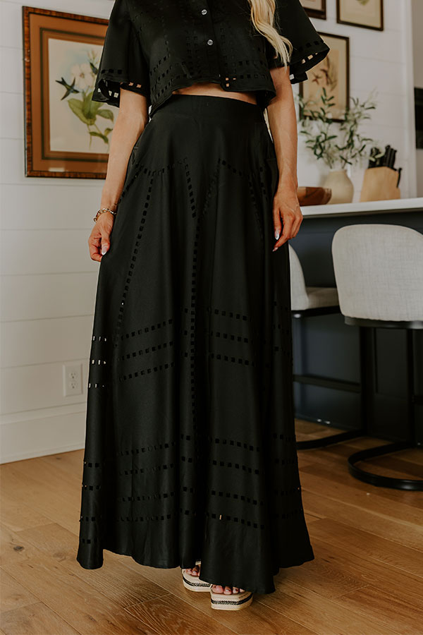 Vineyard Cutie High Waist Cut Out Maxi Skirt
