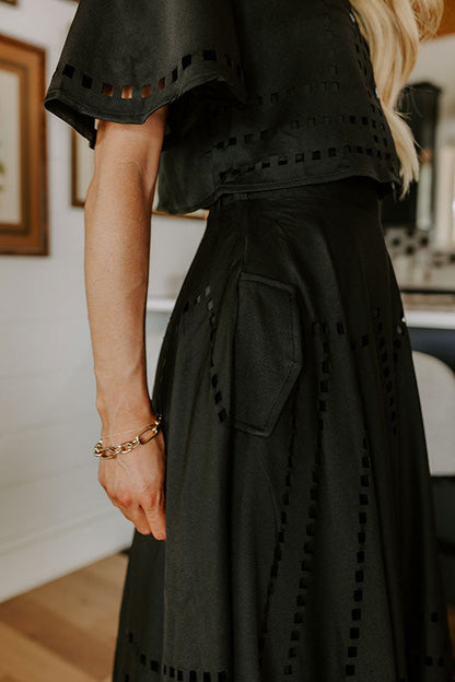 Vineyard Cutie High Waist Cut Out Maxi Skirt