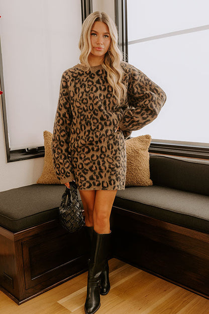 Metro Muse High Waist Knit Leopard Mini Skirt