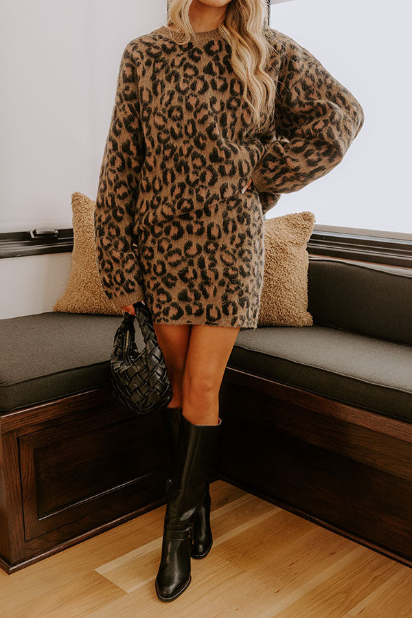 Metro Muse High Waist Knit Leopard Mini Skirt