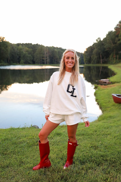 Varsity Mock Neck - Sugar Milk