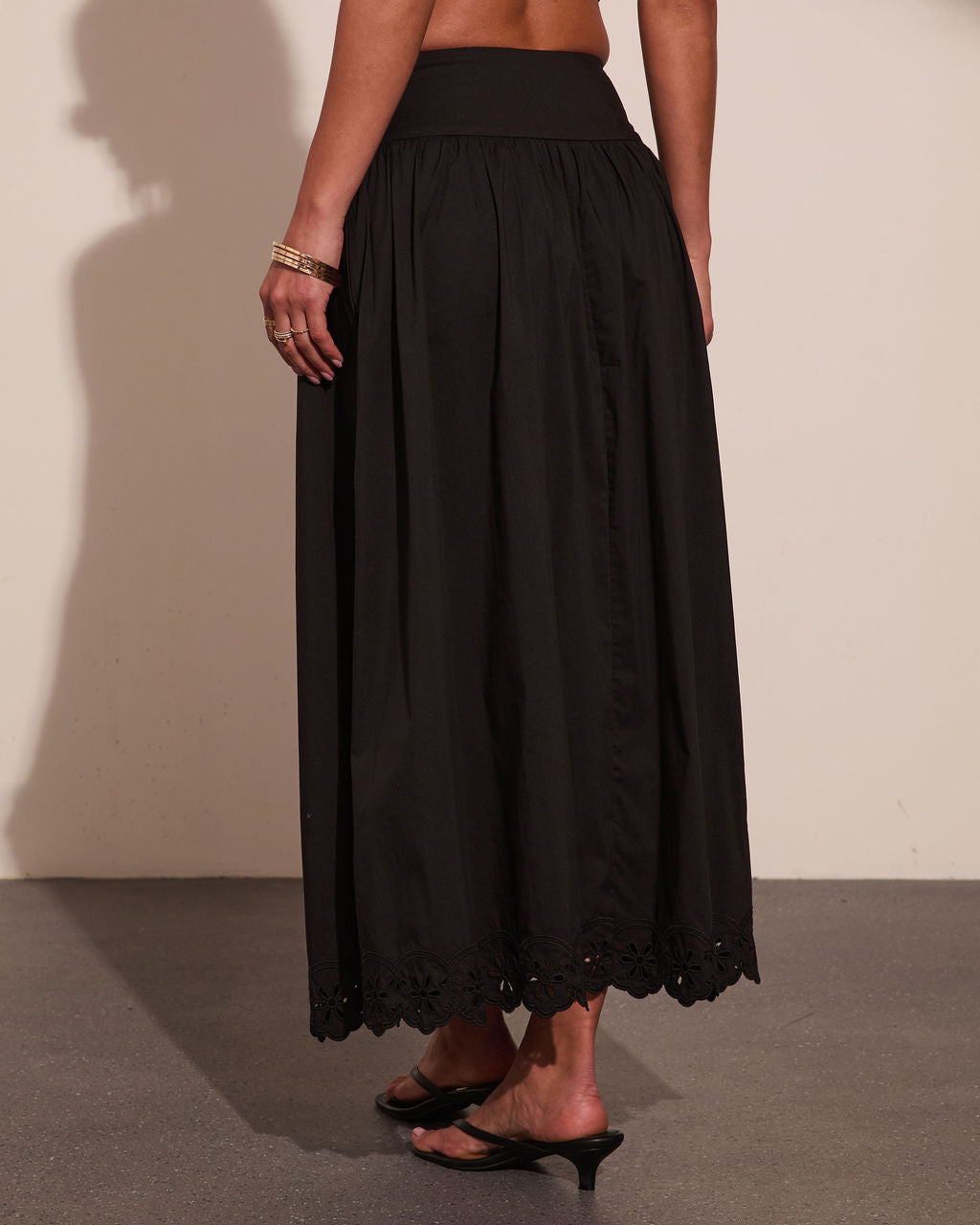 Easy Poise Floral Eyelet Maxi Skirt