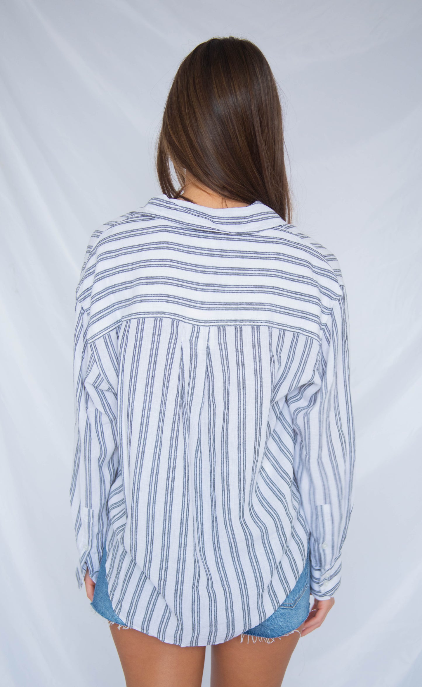 z supply: the perfect striped button up - white