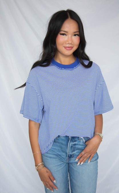 stay with me striped top - royal