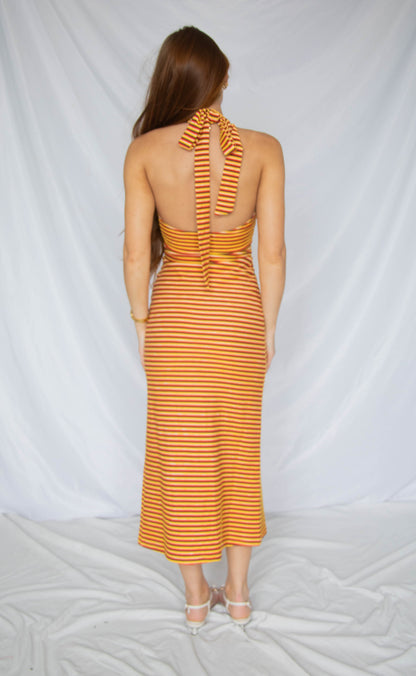 windows down halter maxi dress