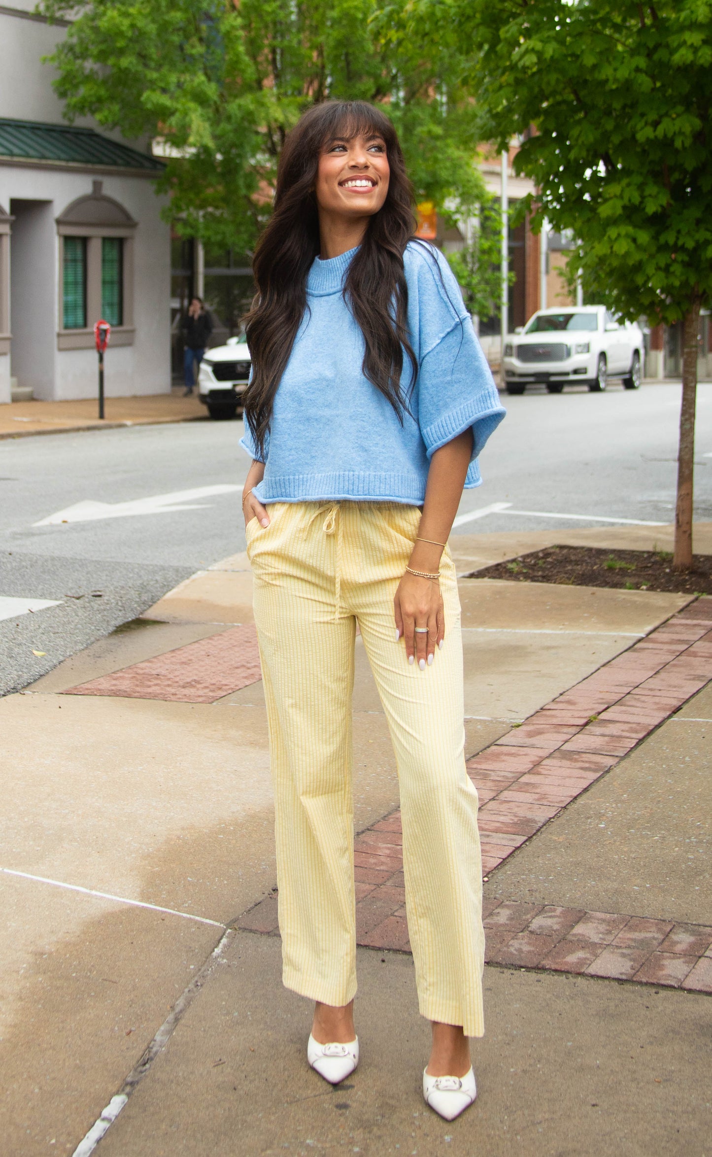 see it through striped pants