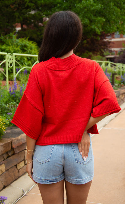 still want to believe sweater - red