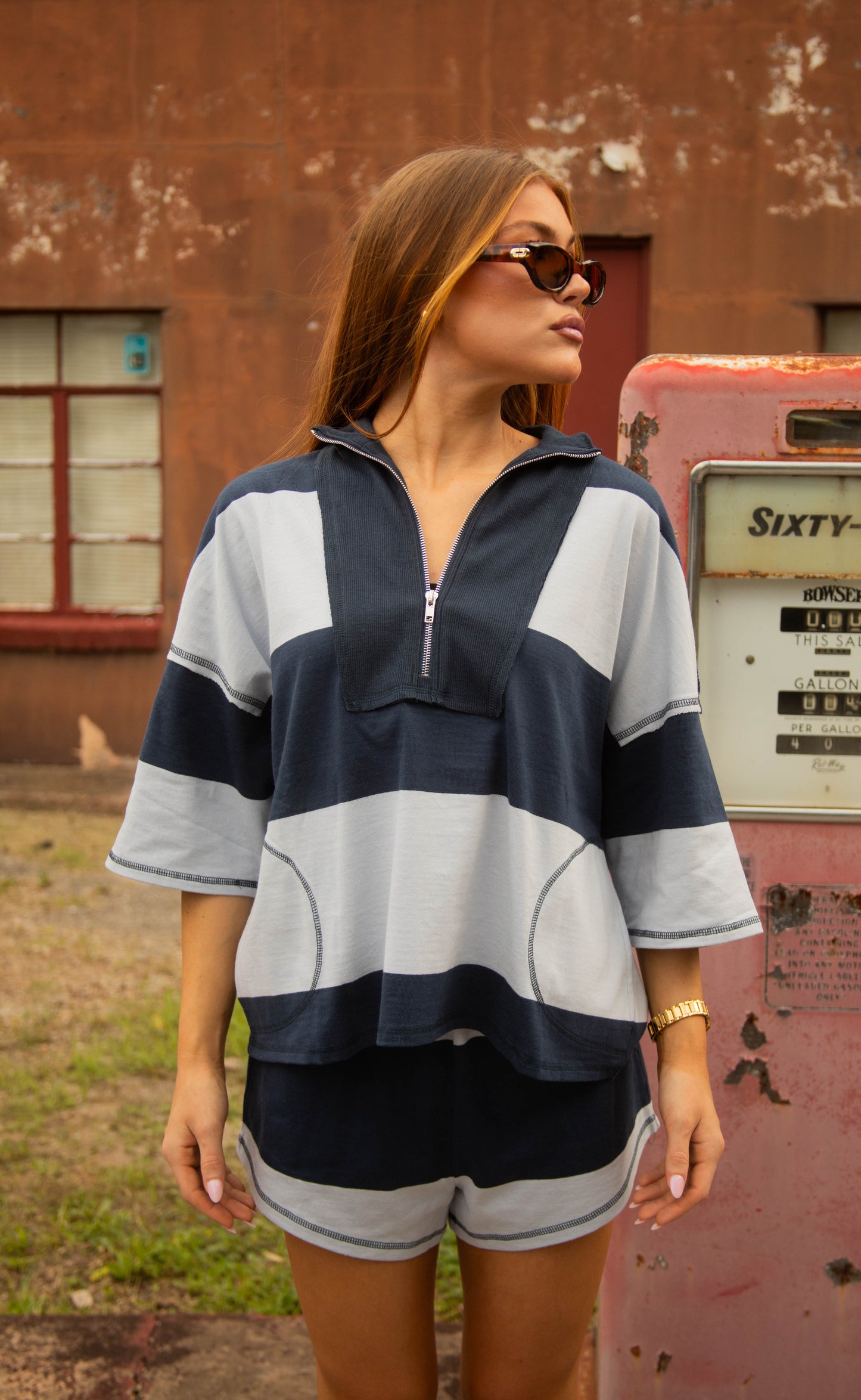 weekend agenda stripe set - blue