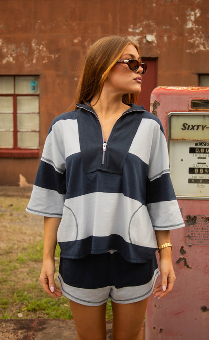 weekend agenda stripe set - blue