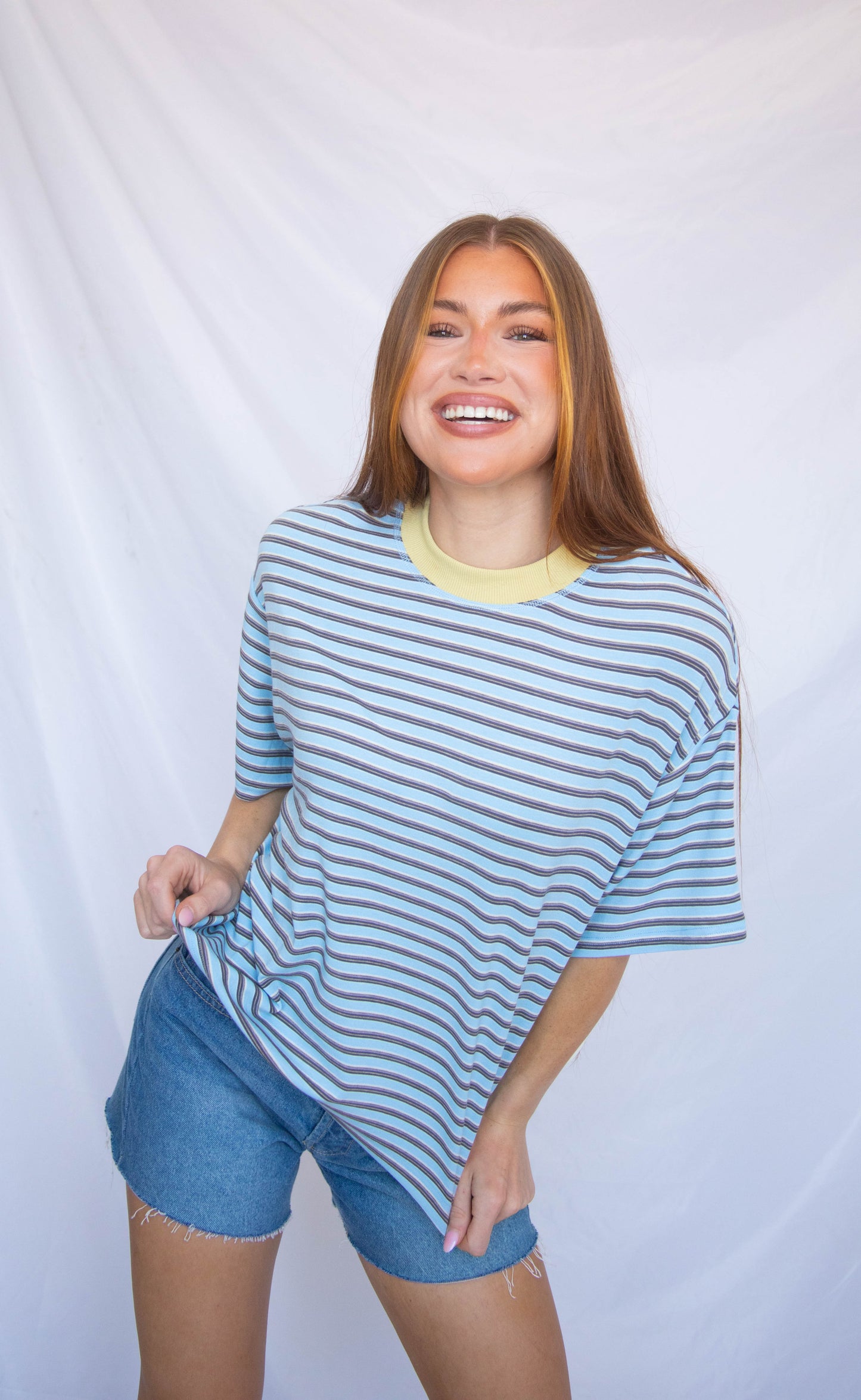 stay with me striped top - blue