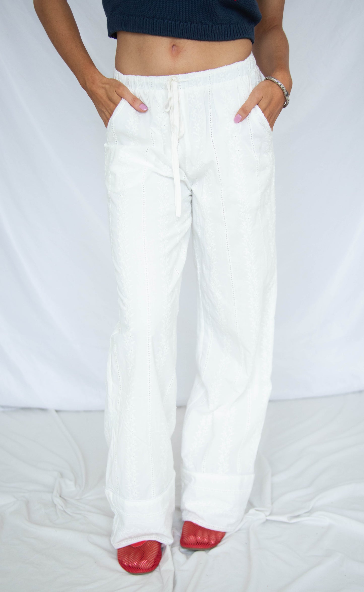 saving grace eyelet pants