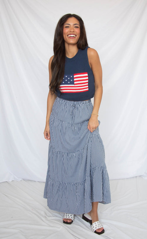 remember me gingham maxi skirt