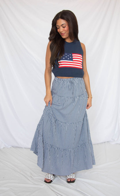 remember me gingham maxi skirt
