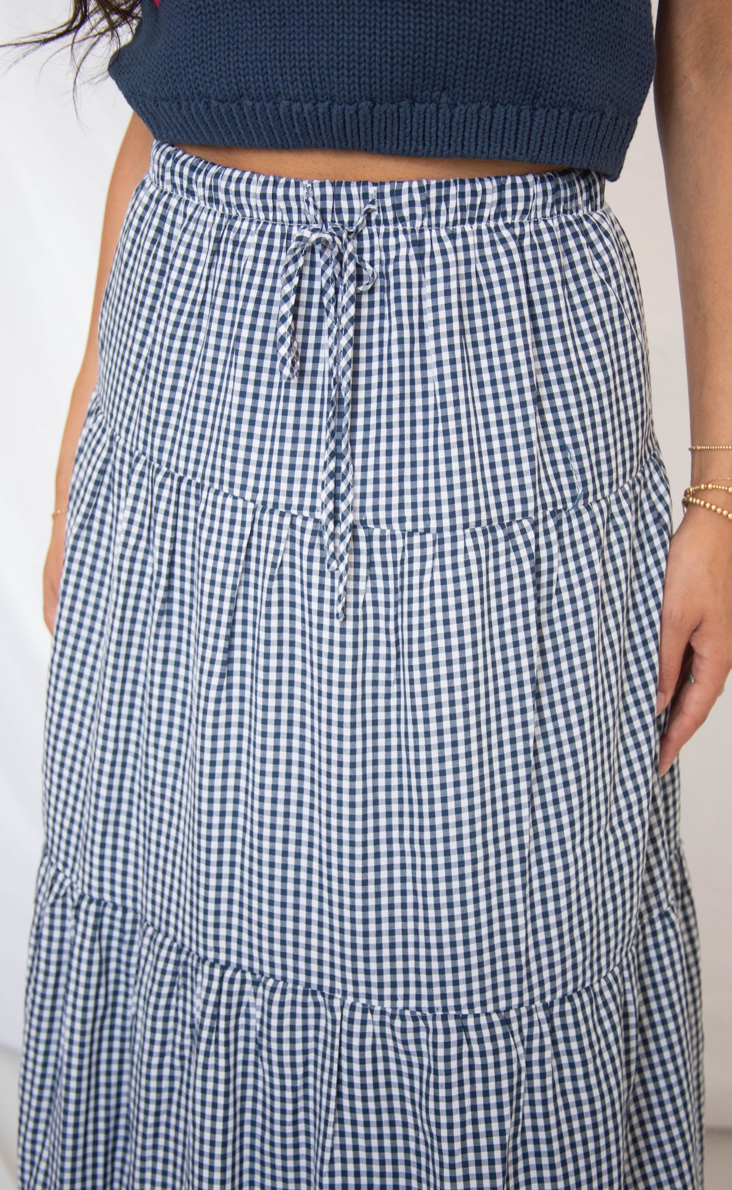 remember me gingham maxi skirt