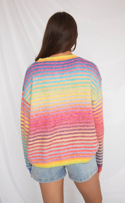she's a rainbow cardigan sweater