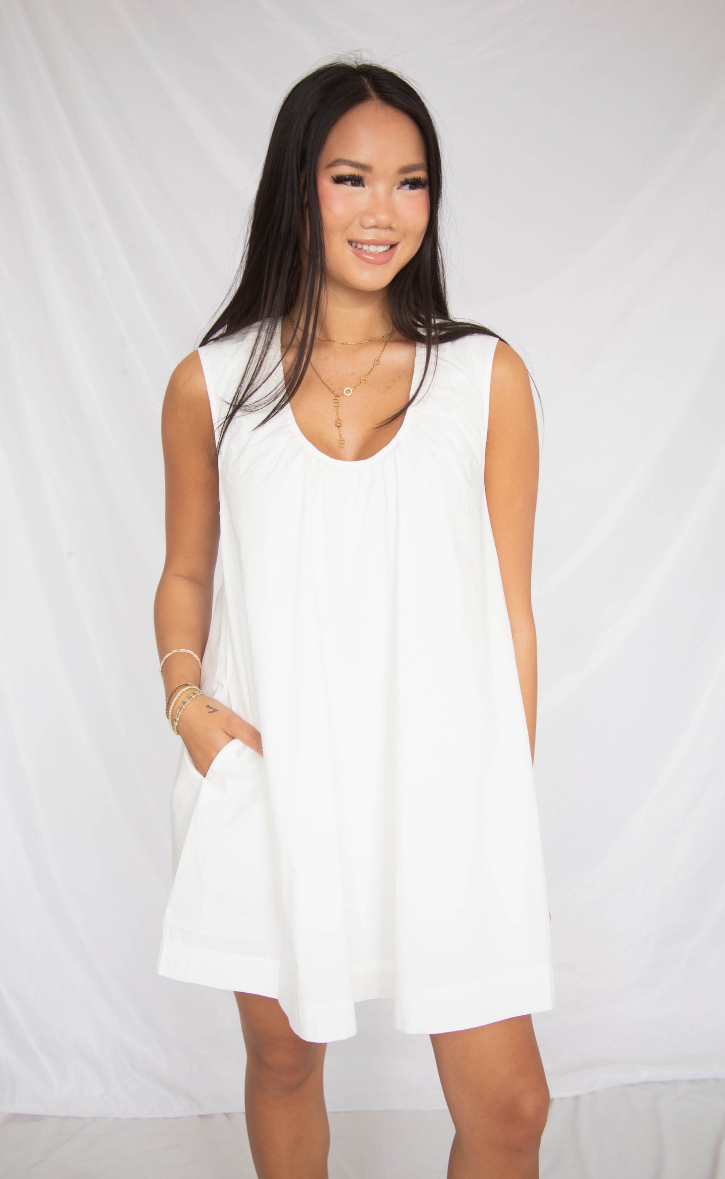 sweet memory mini dress - white