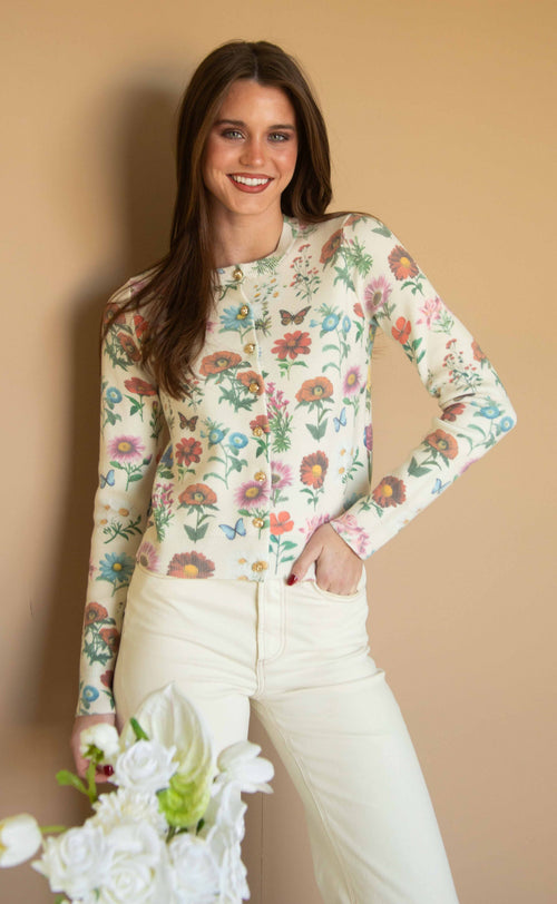 show me your mumu: cafe cardigan - french floral knit