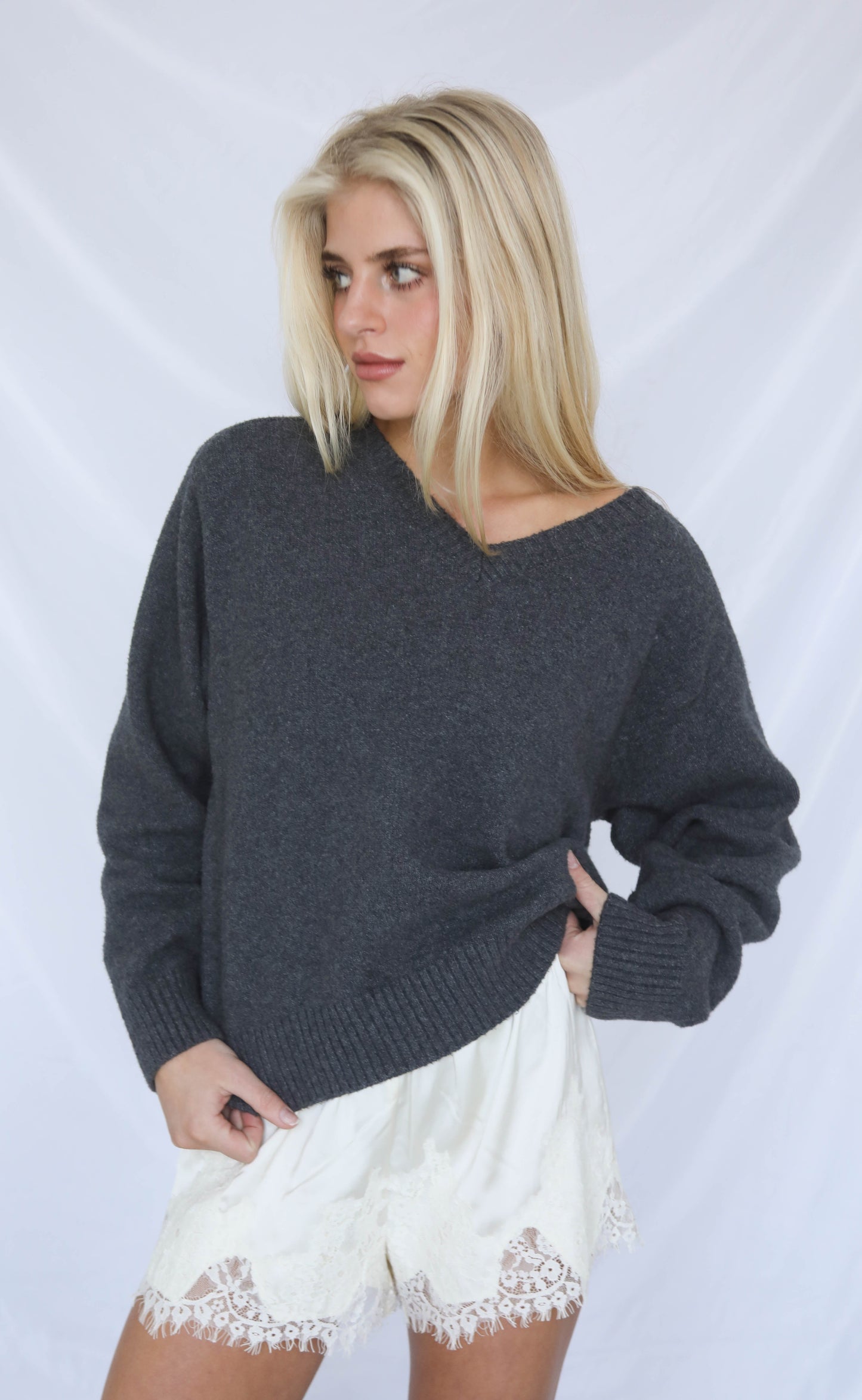z supply: eloise sweater - charcoal heather