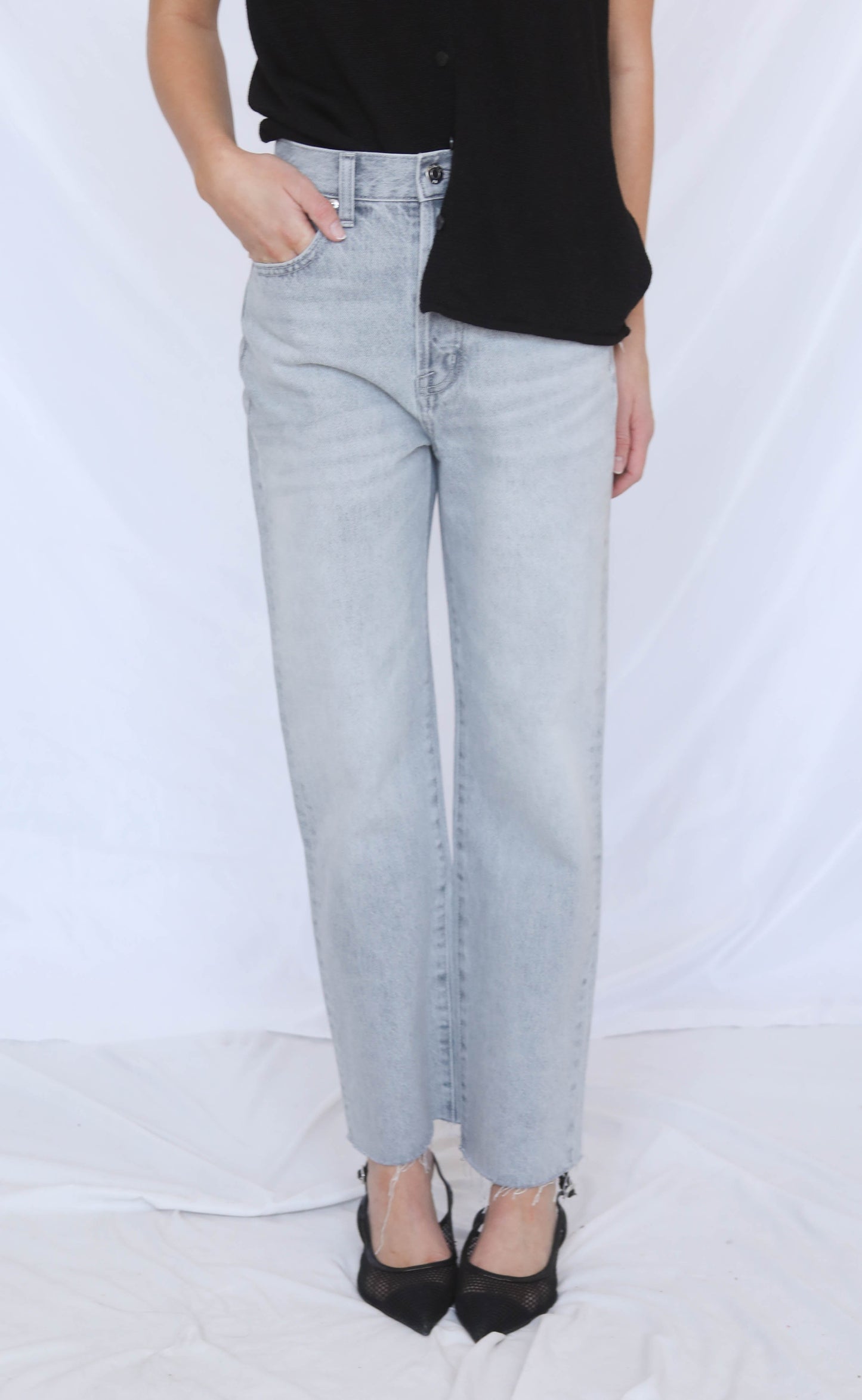 pistola: cassie crop high rise straight leg jean - enigma