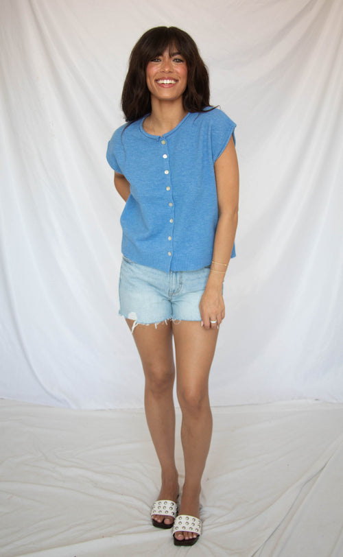 tell me more knit sweater - blue
