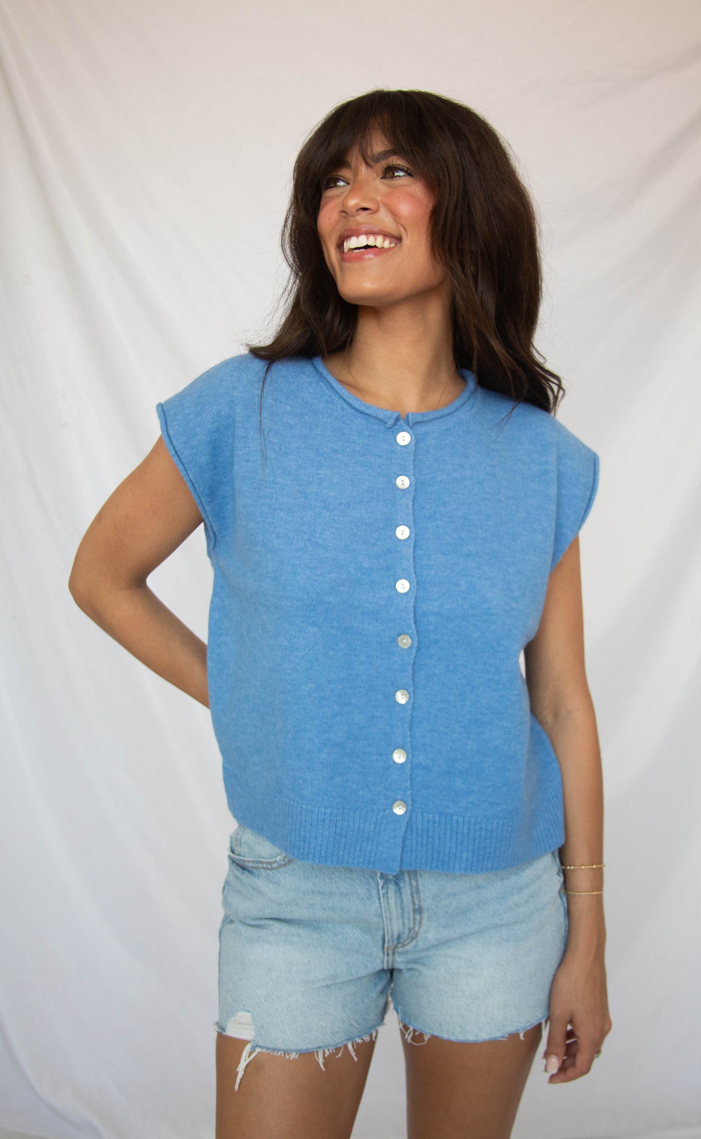 tell me more knit sweater - blue