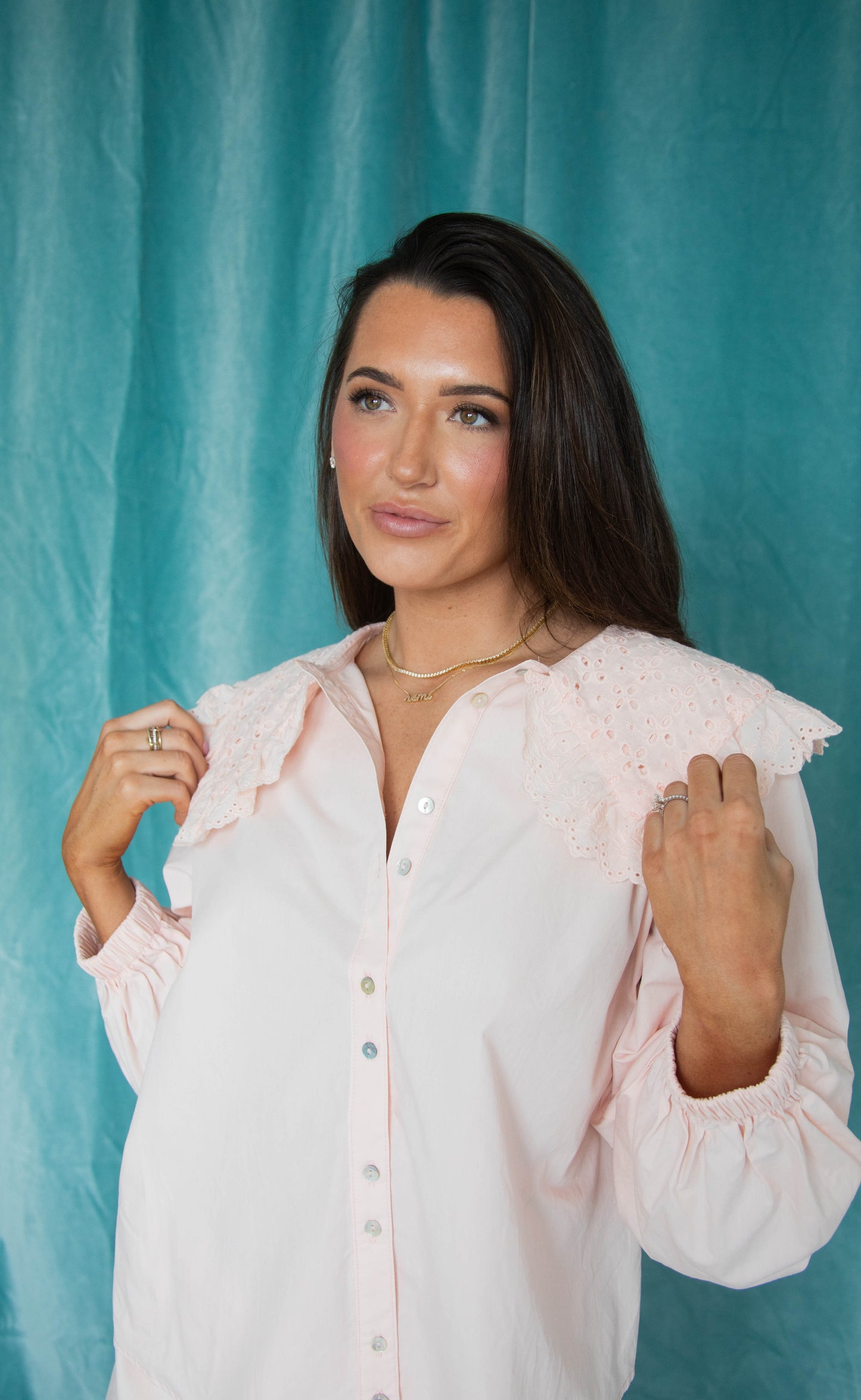 sweetheart eyelet two piece set