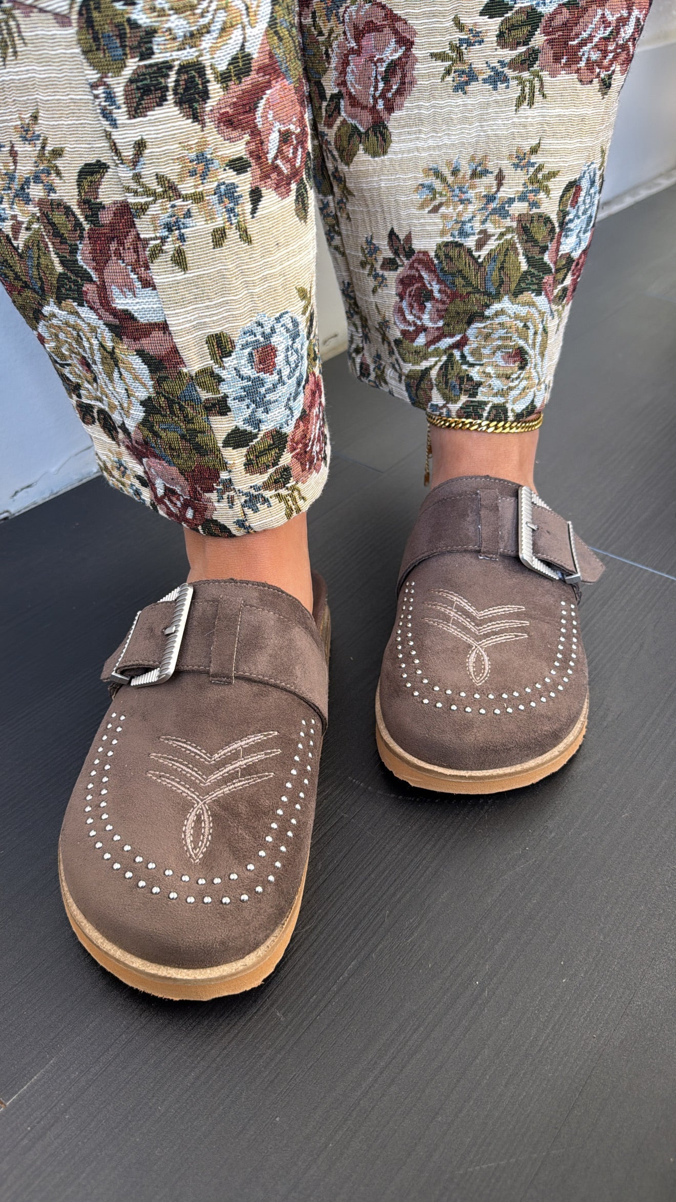 Joleen Studded Clog, Brown