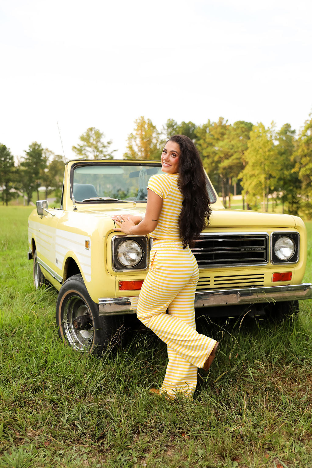Stripe Cap Sleeve Tee - Sunbeam