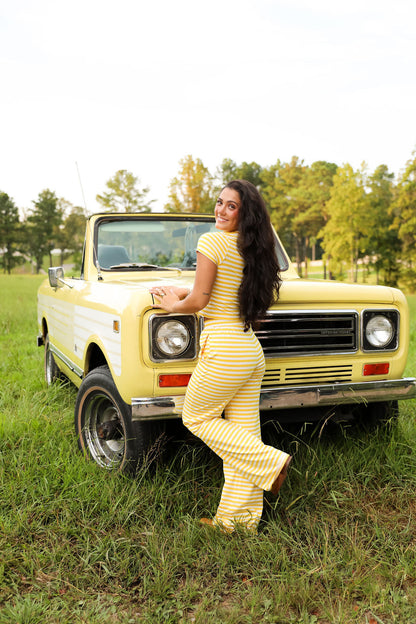 Stripe Cap Sleeve Tee - Sunbeam
