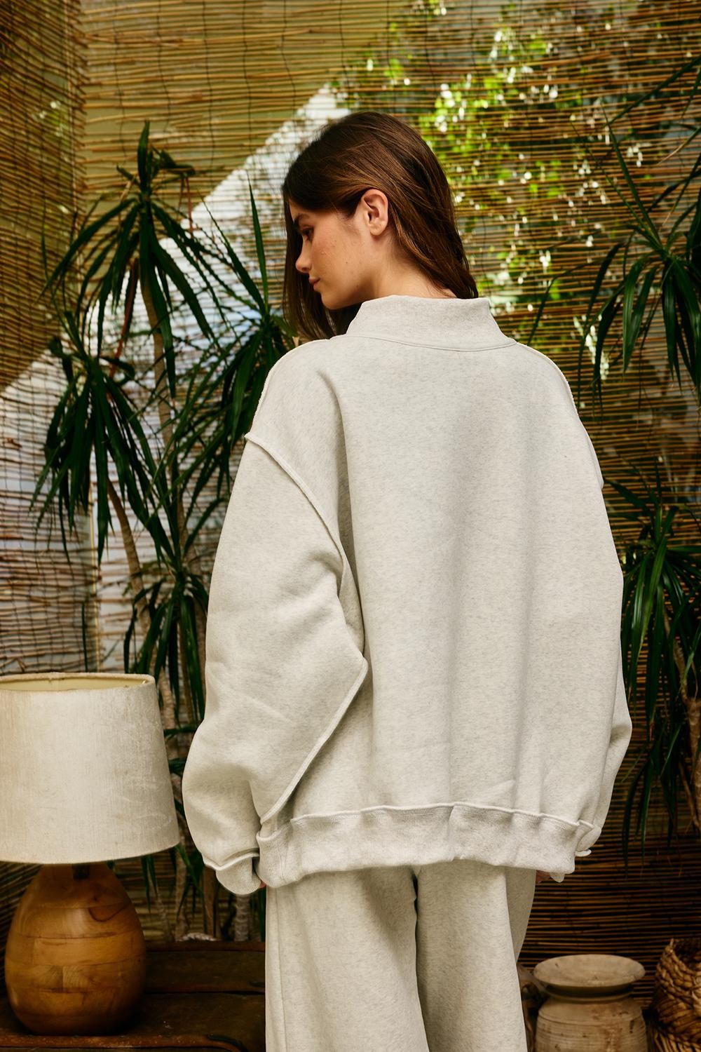 Appl Embr "MERRY" Varsity Mock Neck