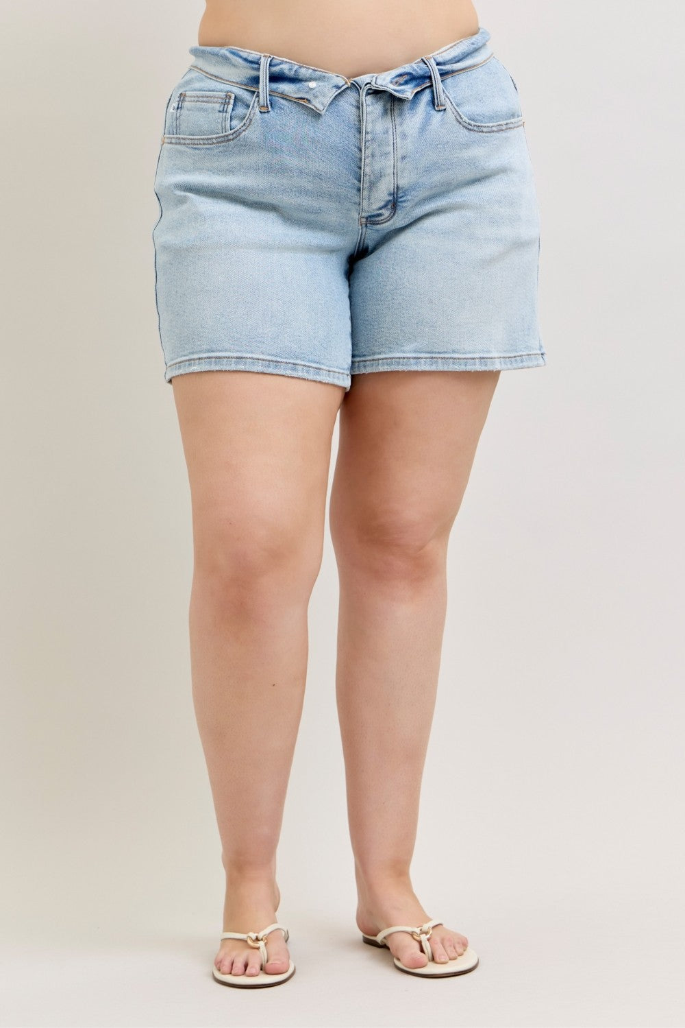 Curvy Foldover Waistband HW Slim Short