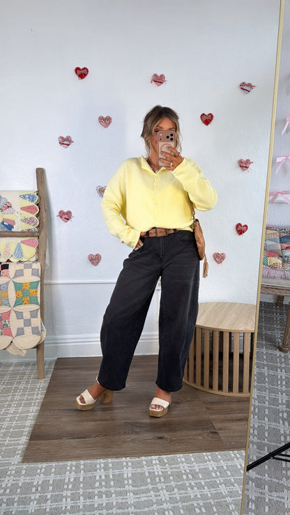 Penelope Knit Cardigan, Butter Yellow
