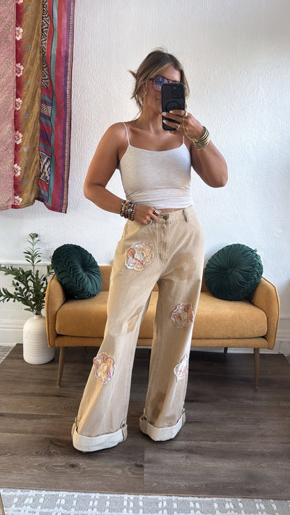 Mosswood Floral Pant, Sand